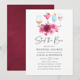 Najaar - Herfst Bourgogne en roze Floral Stock in  Kaart