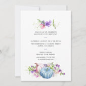 Najaar Herfst Floral Birthday Party Kaart (Voorkant)