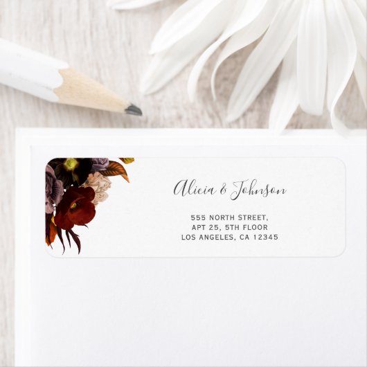 Najaar herfst floral bruiloft label (Insitu)