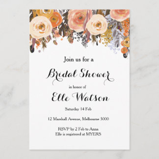 Najaar Herfst Floral Chic Bridal Shower Kaart