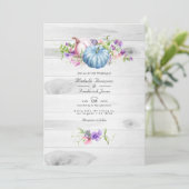 Najaar - Herfst Floral Rustic QR Code RSVP Weddens Kaart (Staand voorkant)