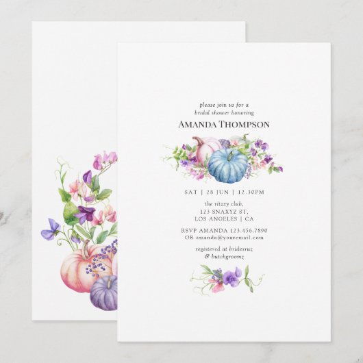 Najaar - Herfst Floral Vrijgezellenfeest Kaart (Voorkant / Achterkant)