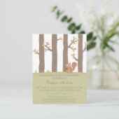 Najaar Herfst Forest Squirrel Baby shower Kaart (Staand voorkant)