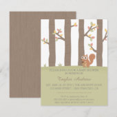 Najaar Herfst Forest Squirrel Baby shower Kaart (Voorkant / Achterkant)