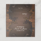  najaar Herfst Gold Ornamental Leaves Table Plaatskaartje (Buitenkant ongevouwen)