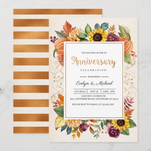 Najaar Herfst Jubileum Kaart (Voorkant / Achterkant)