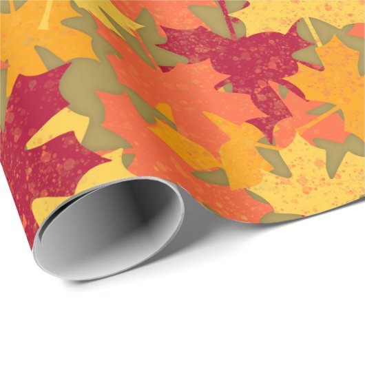 Najaar Herfst Maple Leaf Pattern Cadeaupapier (Rol Hoek)