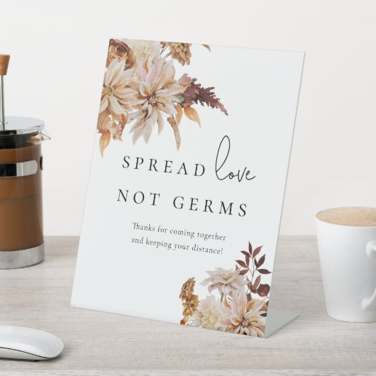 Najaar Herfst Modern Wedding Sanitizing Station Reclamebord Met Voetstuk (Insitu)