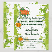 Najaar Herfst Oranje pomkin Green Wedding Kaart (Voorkant / Achterkant)