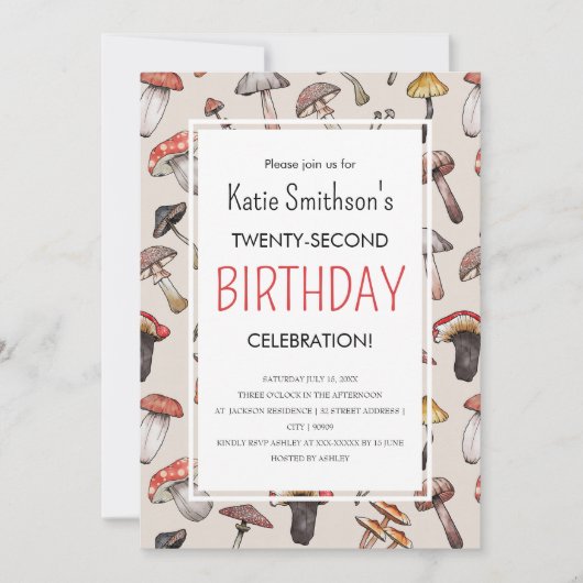 Najaar Herfst paddenstoel Sjabloon katoenkern Kaart (Voorkant)