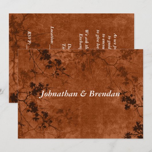Najaar-/Herfst-papier met Floral Grunge Kaart (Voorkant / Achterkant)