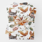 Najaar Herfst Patronen in Terracotta, Groen, Rust Inpakpapier Vel (In situ)