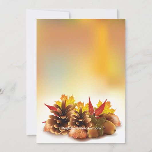 Najaar Herfst Pinecones Bridal Shower Kaart (Achterkant)