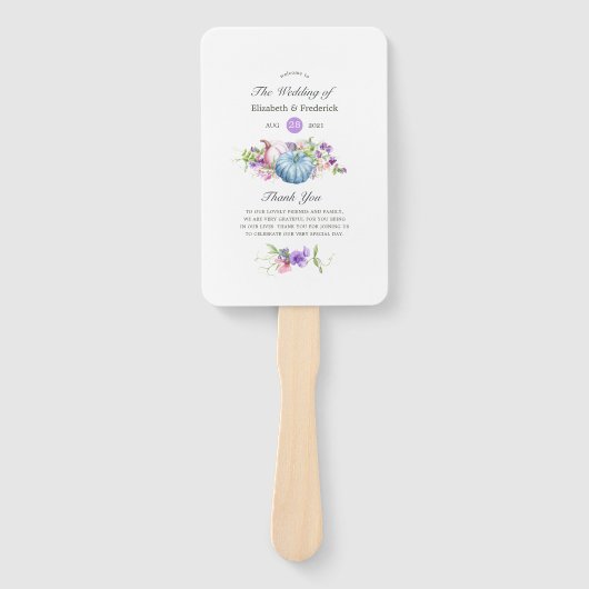 Najaar - Herfst - programma Floral Wedding Handwaaier (Voorkant)