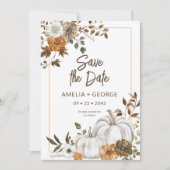 Najaar Herfst Pumpkin Floral Lijst Uitnodiging (Voorkant)