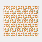 Najaar Herfst Pumpkin Pattern Oranje Green Fleece Deken (Voorkant (Horizontaal))