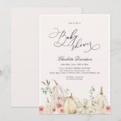 Najaar Herfst Pumpkin Pink Soft Girl Baby shower Kaart (Voorkant / Achterkant)