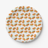 Najaar Herfst Pumpkins Pattern Sinaasappel Papieren Bordje (Voorkant)