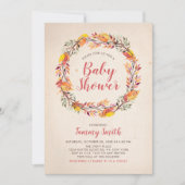 Najaar/Herfst Rustic Floral Baby shower Kaart (Voorkant)