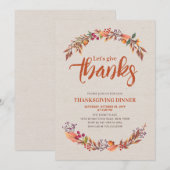 Najaar/Herfst Rustische Bedankt met uitnodiging vo (Voorkant / Achterkant)