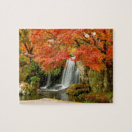 Najaar Herfst Schilderachtig Uitzicht | Waterval e Legpuzzel (Horizontaal)