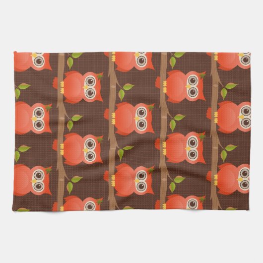 Najaar/Herfst Thanksgiving Owl Theedoek (Horizontaal)