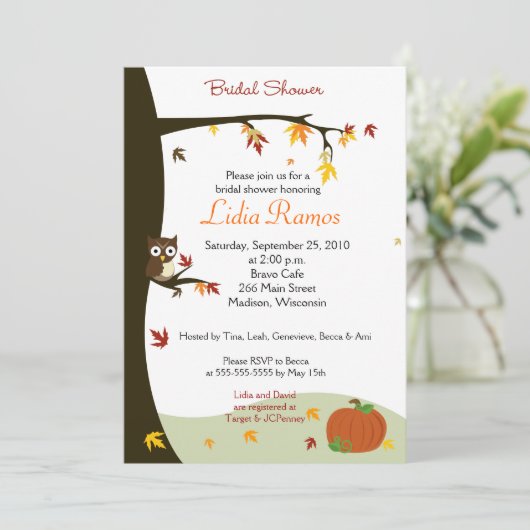 Najaar Herfst Theme Vrijgezellenfeest Kaart (Staand voorkant)