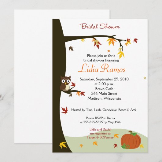 Najaar Herfst Theme Vrijgezellenfeest Kaart (Voorkant / Achterkant)