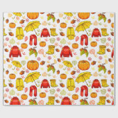 Najaar Herfst verdampingspapier Cadeaupapier (Vlak)