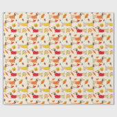 Najaar Herfst verdampingspapier voor de Dachshund Cadeaupapier (Vlak)