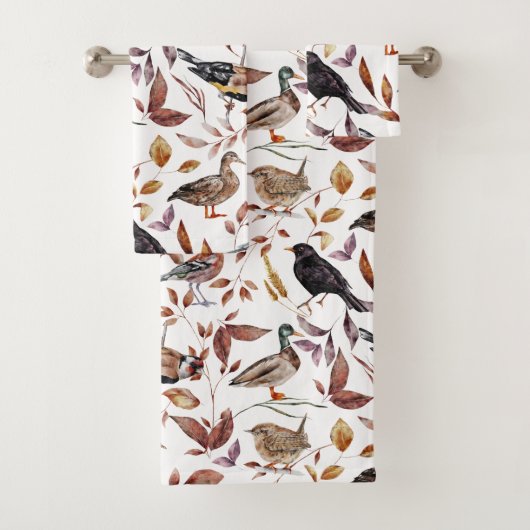 Najaar Herfst vogelpatroon Bad Handdoek (Insitu)