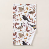 Najaar Herfst vogelpatroon Bad Handdoek (Handdoek)