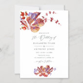 Najaar - Herfst Waterverf bruiloft Magnetische Uitnodiging (Voorkant)