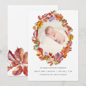 Najaar - Herfst Waterverf laat geboorte bekendmaki Aankondiging (Voorkant / Achterkant)