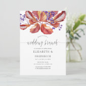 Najaar - Herfst Waterverf Wedding Brunch uitnodigi Kaart (Staand voorkant)