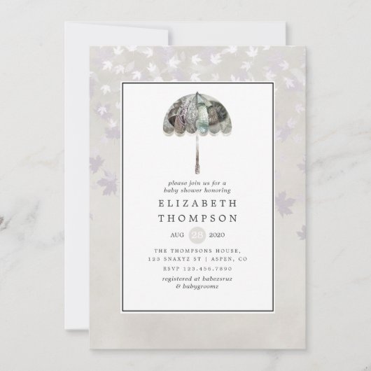  najaar - Herfst wit Baby shower Kaart (Voorkant)