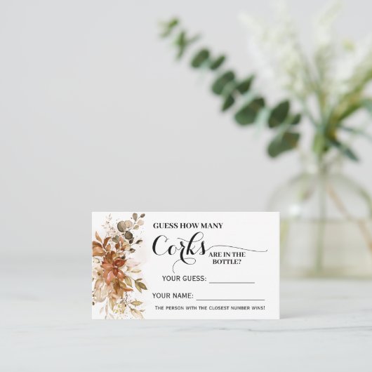 Najaar hoeveel Corks Herfst Vrijgezellenfeest Game Plaatskaartje (Staand voorkant)