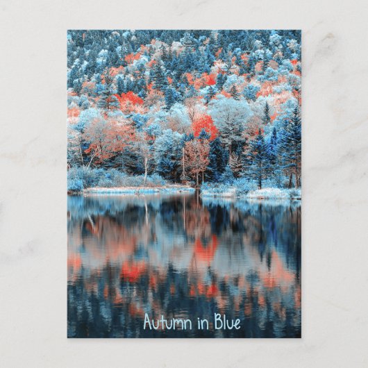 Najaar in blauw Briefkaart (Voorkant)