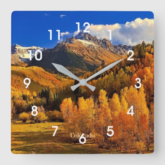 Najaar in Colorado Vierkante Klok (Voorkant)