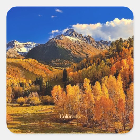 Najaar in Colorado Vierkante Sticker (Voorkant)
