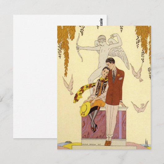 Najaar in Frankrijk Art Deco Briefkaart (Voorkant / Achterkant)