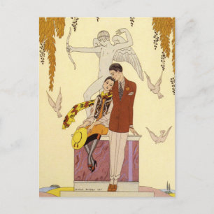 Najaar in Frankrijk Art Deco Briefkaart