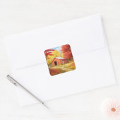 Najaar in het land vierkante sticker (Envelop)