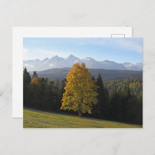 Najaar in het Poster Tatras Briefkaart (Voorkant / Achterkant)