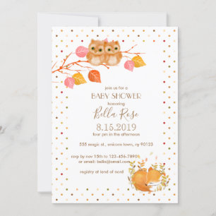 Najaar is Polka Dot Baby Shower Invitations Kaart