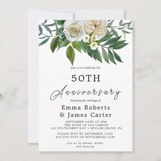 Najaar Jubileum Grieks 50ste bruiloft Kaart (Voorkant)