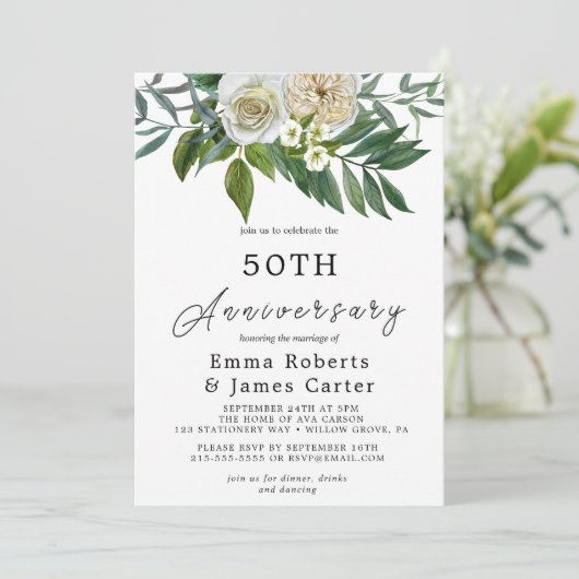 Najaar Jubileum Grieks 50ste bruiloft Kaart (Staand voorkant)