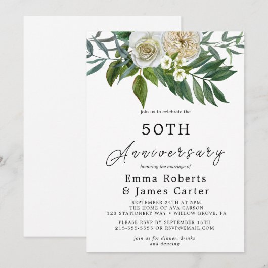 Najaar Jubileum Grieks 50ste bruiloft Kaart (Voorkant / Achterkant)