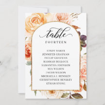 Najaar Kaarten van de Floral Table Number