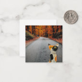 Najaar Kat Kaart Notitiekaartje (Voorkant / Achterkant in situ)